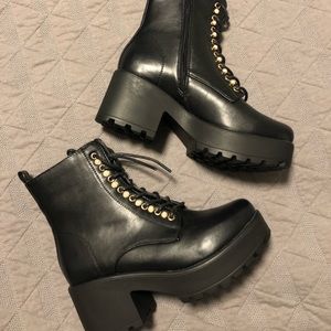 Black platform boots